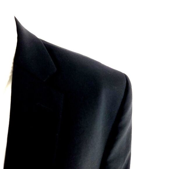 Calvin Klein Wool 2 Button Blazer 42R Black Tagged 46R Has Been Tailored From Or - Picture 2 of 10